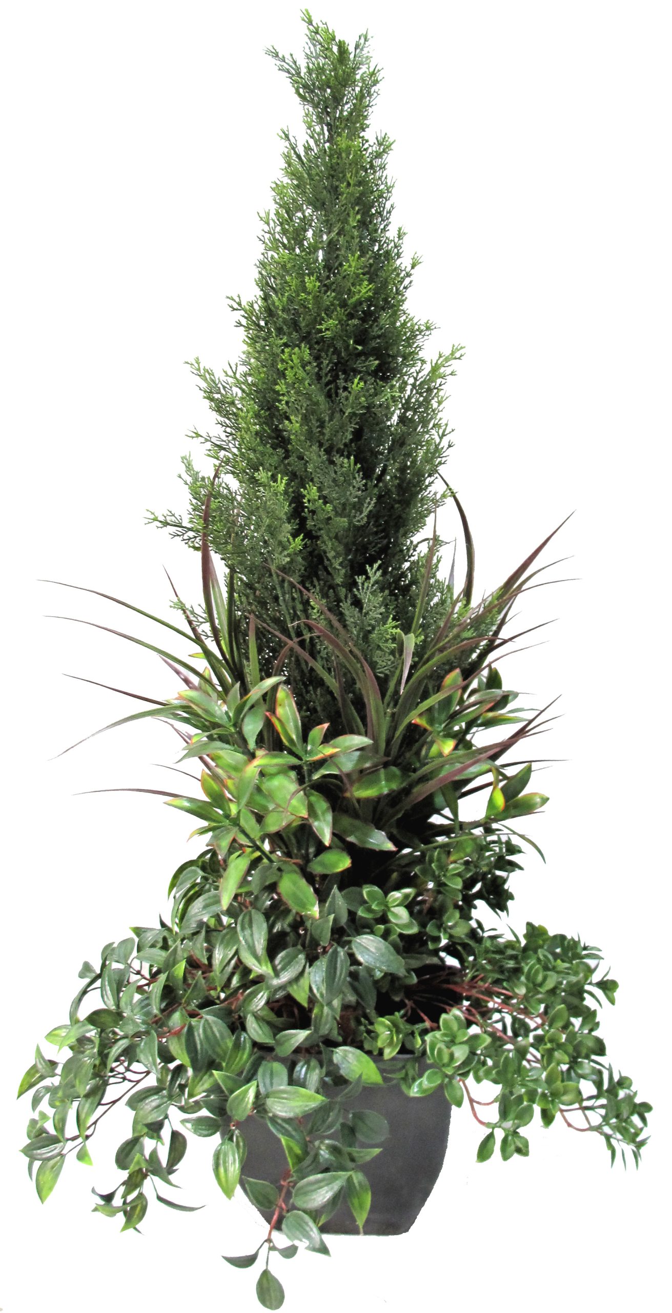 42” UV Resistant Plastic Mini Cedar Assorted Grass Plant w/ 1234lvs.