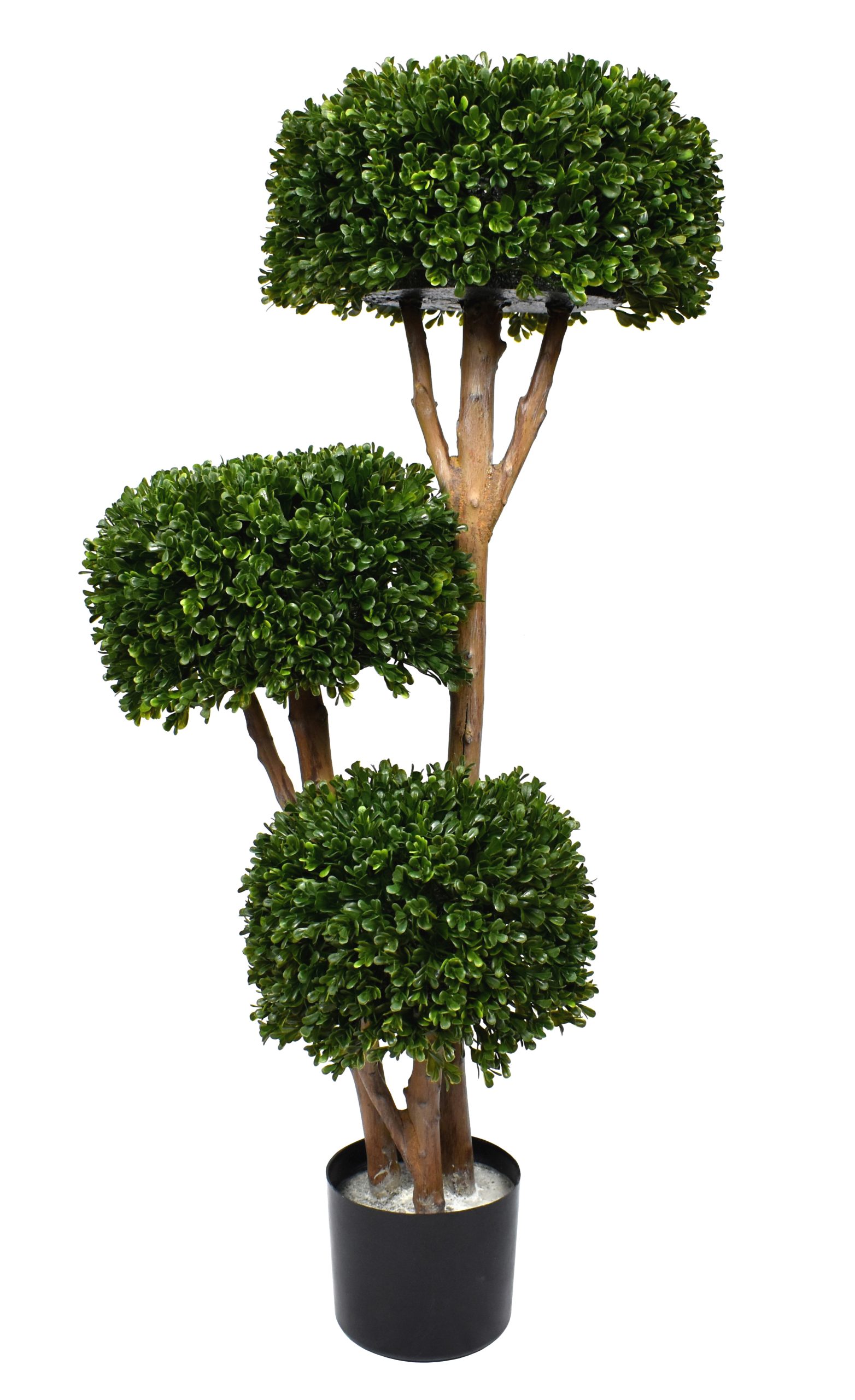 36″ UV Resistant Plastic New Boxwood Topiary x3 w/520Lvs.