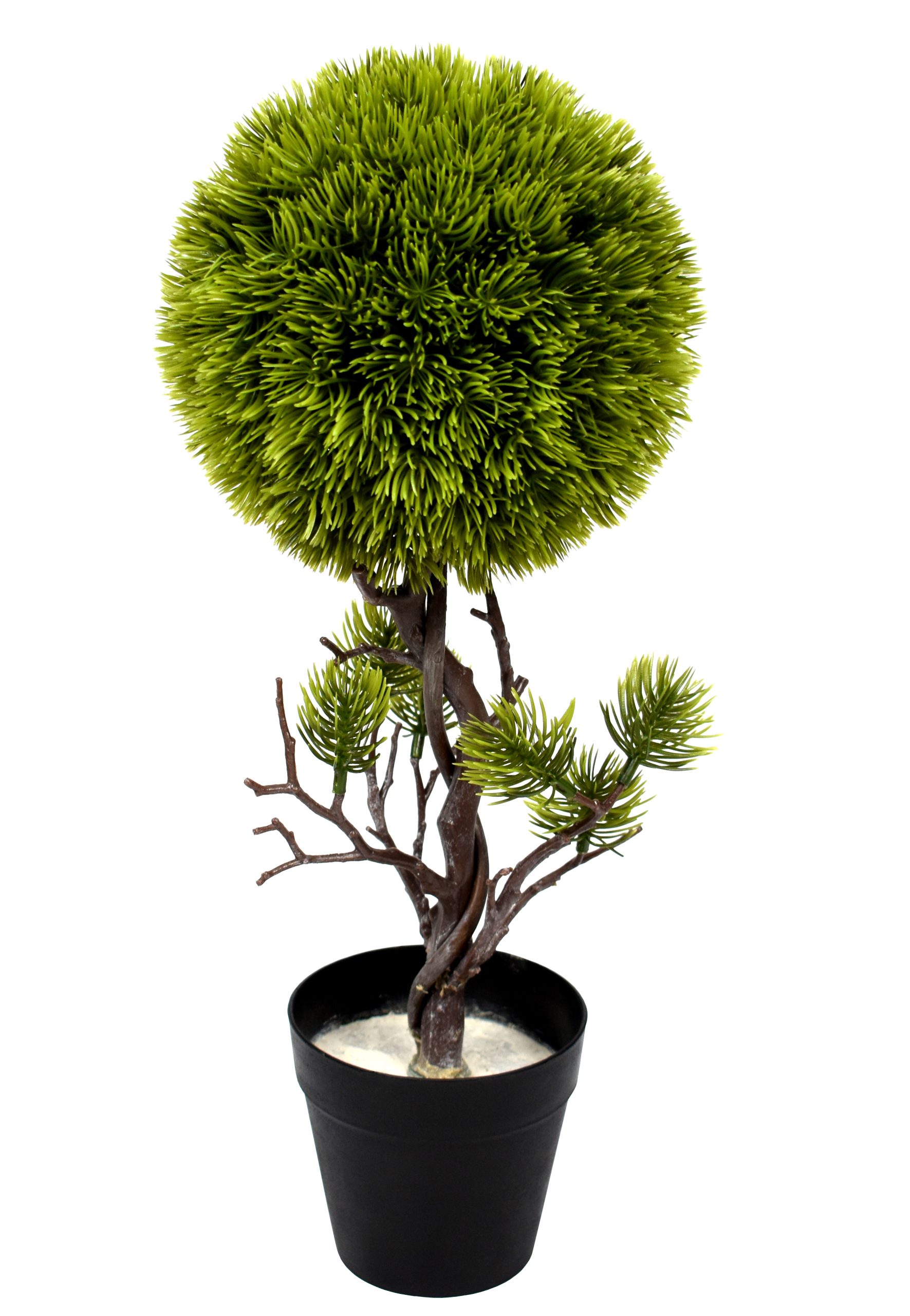 15.5″ UV Resistant Plastic Pine Needle Cypress Single Ball Topiary w/126Lvs.