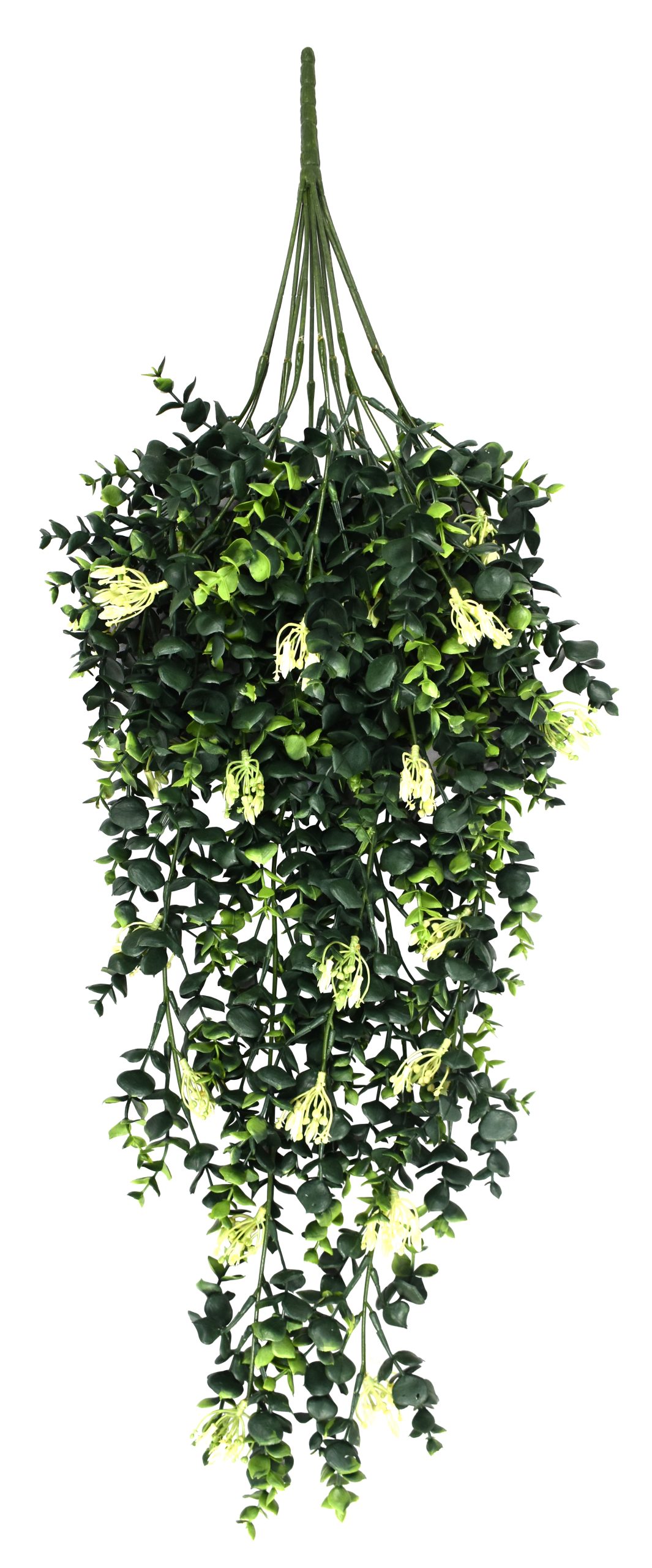 34″ UV Resistant Plastic Eucalyptus Bush w/187Lvs.22Flowers.