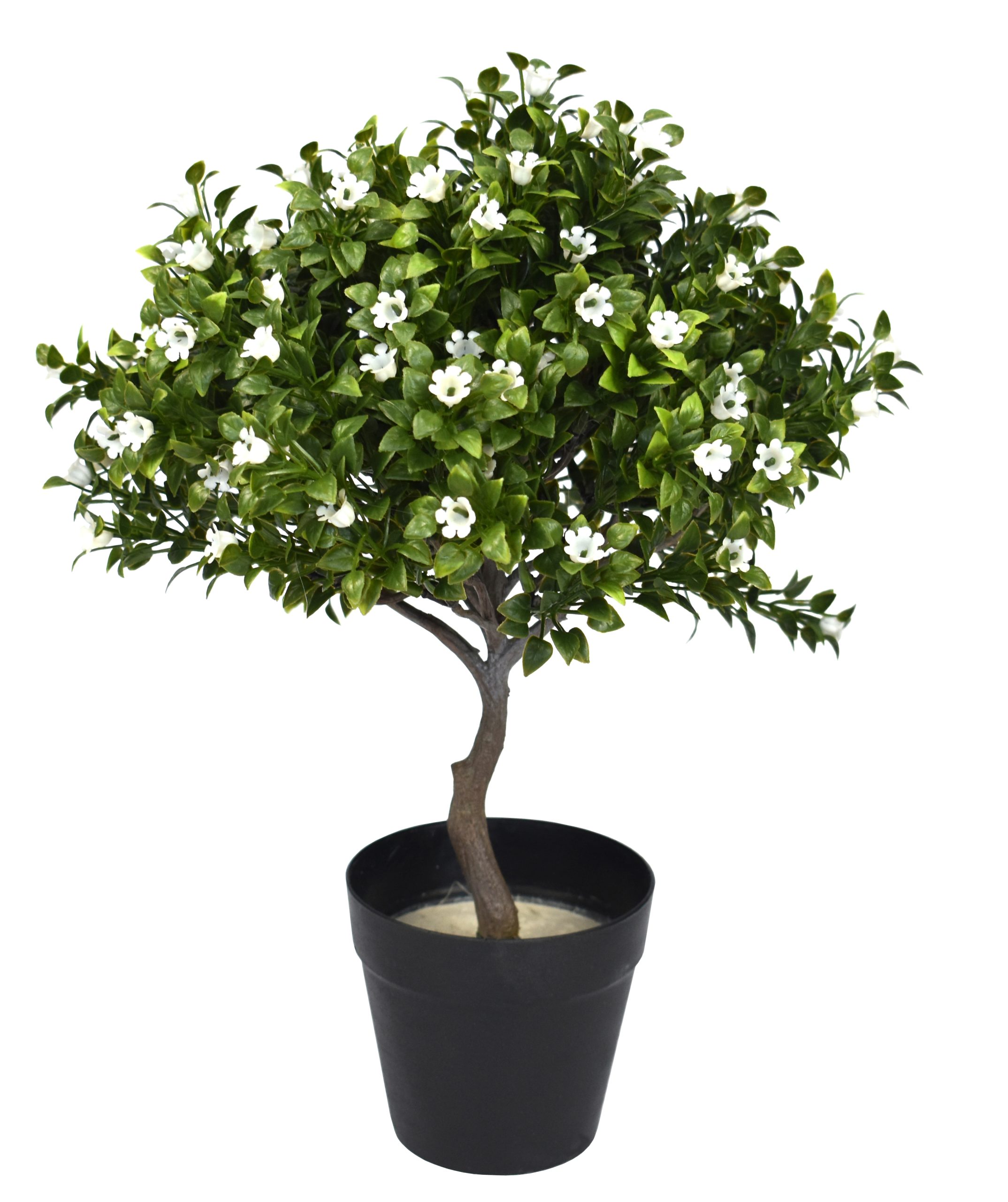 13.5″ UV Resistant Plastic Spindle Hedyotis Bonsai w/105Lvs.105Flowers.